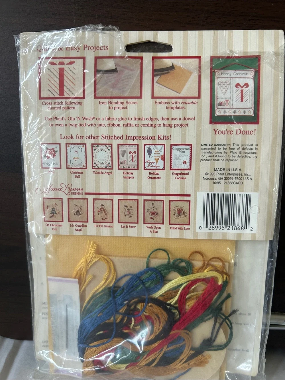 PLAID Stitched Impressions VINTAGE Holiday Cross Stitch Design Kits